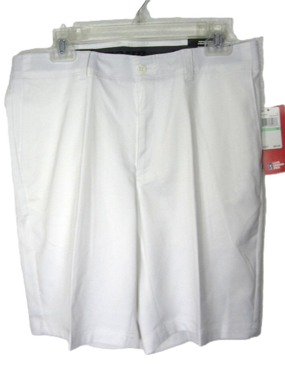 PGA Tour NEW Men's Size 34 x9 Inseam Solid White Golf Shorts Performance Stretch